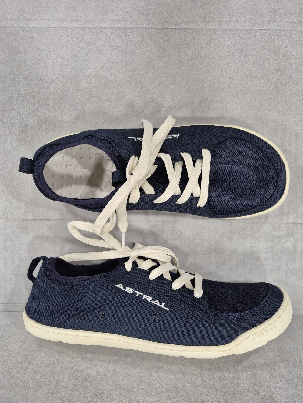 Astral Loyak sneakers women's 8 navy blue canvas mesh minimalist boating fishing